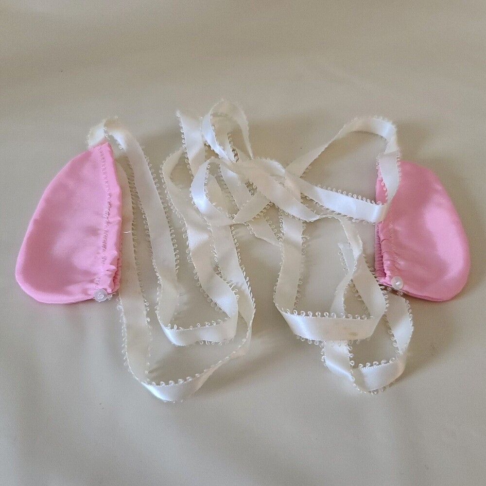 18" Doll Pink Fabric Slip On Tie Ballet Ballerina Slippers Shoes